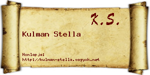 Kulman Stella névjegykártya